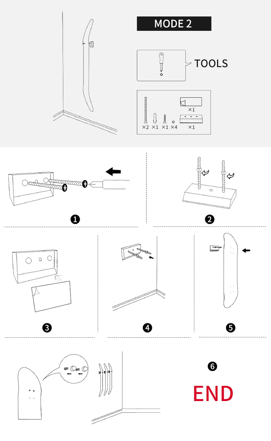 guide for Skateboard wall mount