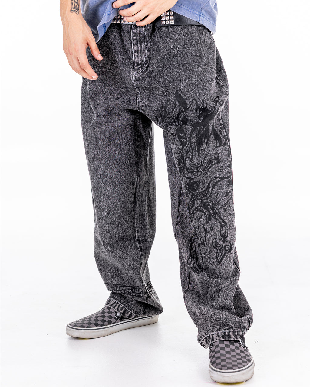Cerbero Baggy Jeans Washed Grey